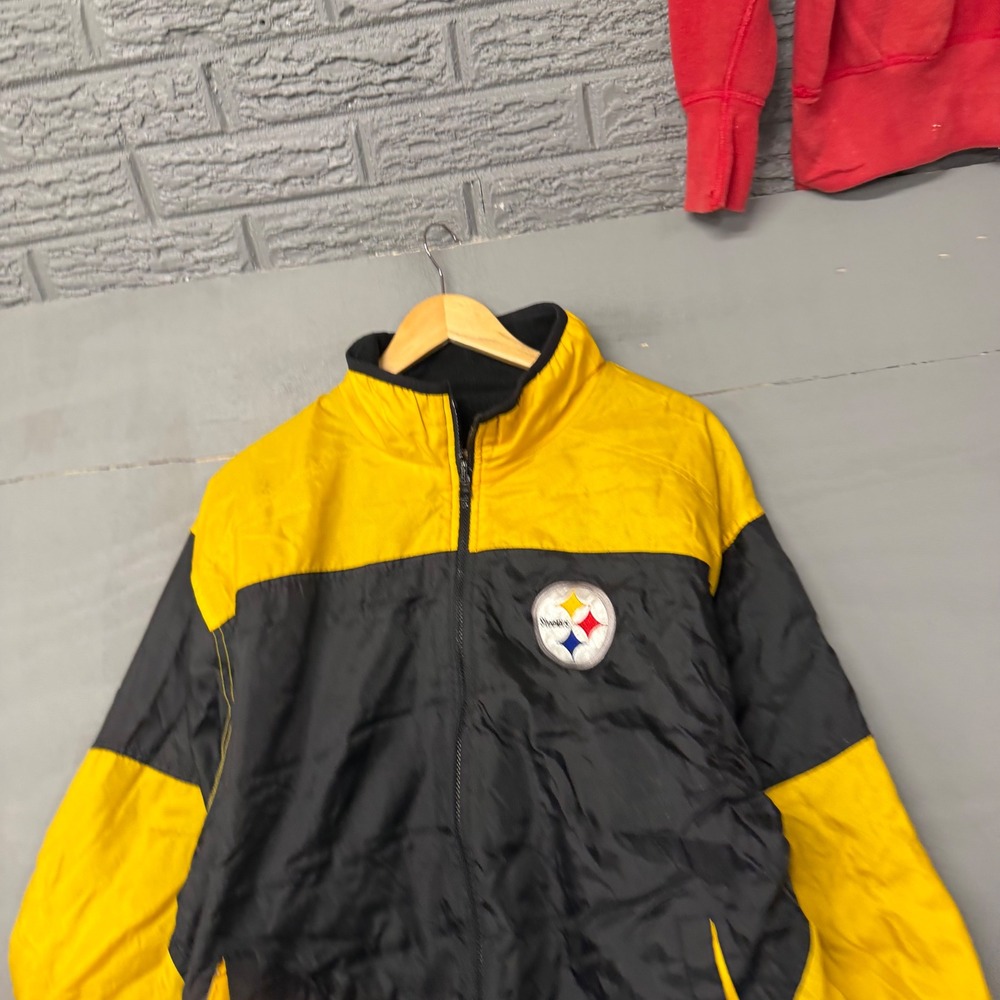 NFL Pittsburgh Steelers Full Zip Jacket Black Gold Colorblock‎ Mens Large L